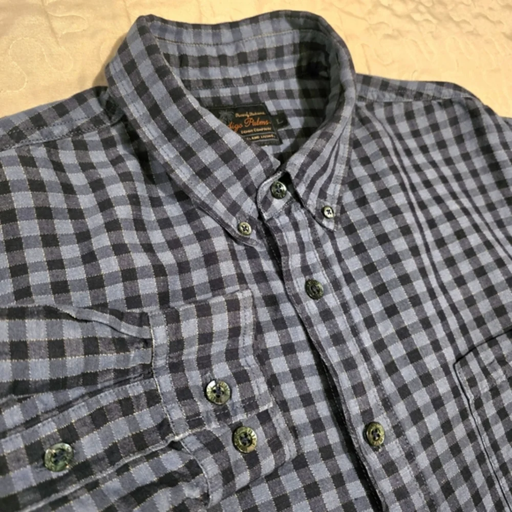 Tommy‎ Bahama Indigo Palms Men's Long Sleeve Button-Up Shirt Blue Size Large